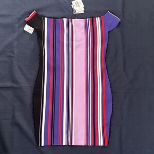 Opening Ceremony Purple and Red Striped Mini Dress